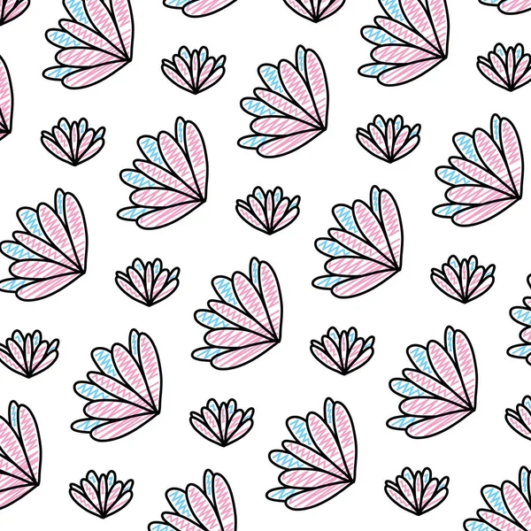 Doodle Beauty Flower Exotic Petals Background Vector Illustration — Stock Vector
