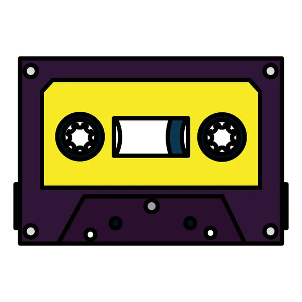 Color Retro Cassette Estéreo Cinta Audio Vector Ilustración — Vector de stock