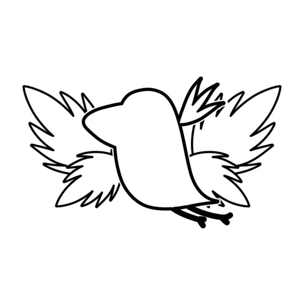 Птица Силуэт Экзотическими Листьями — стоковый вектор