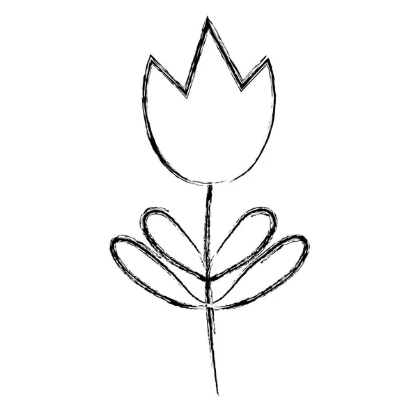 Grunge Ομορφιάς Τροπική Λουλούδι Φυτό Φύλλα Εικονογράφηση Διάνυσμα — Διανυσματικό Αρχείο
