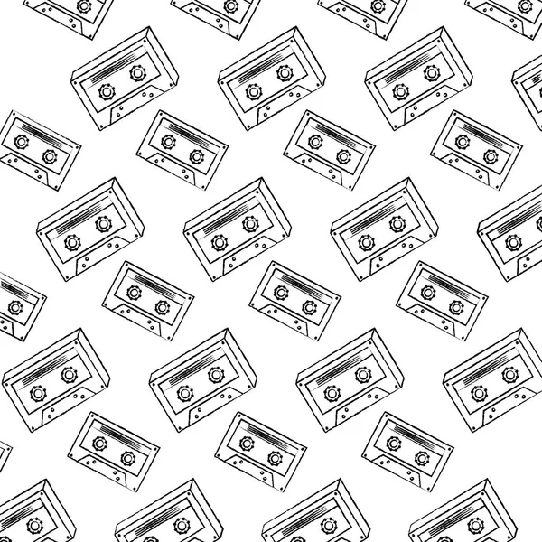 グランジ レトロなカセット古いテープの背景ベクトル イラスト — ストックベクタ