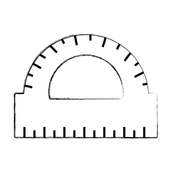 Grunge Förderer Lineal Bildung Schule Utensil Vektor Illustration — Stockvektor