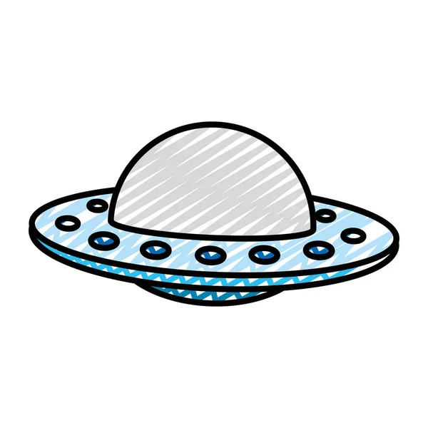 Doodle Ufo Mystère Objet Technologie Conception Vectoriel Illustration — Image vectorielle