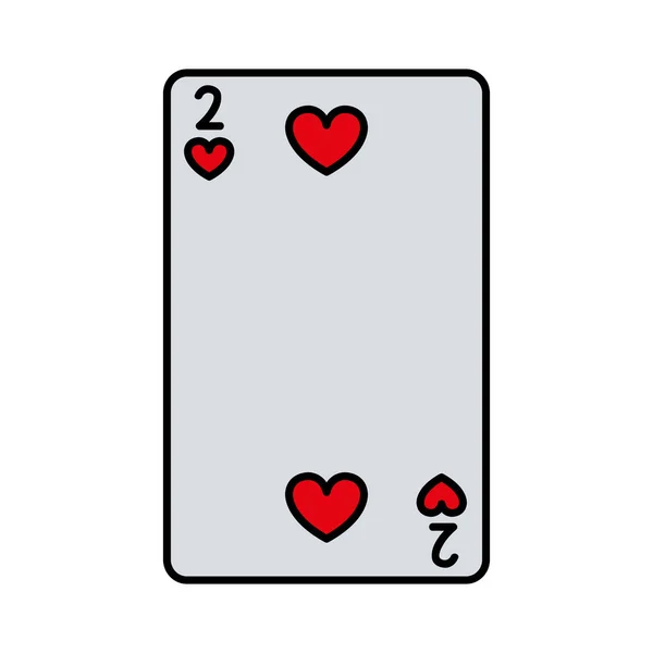 Color Dos Corazones Casino Tarjetas Juego Vector Ilustración — Vector de stock