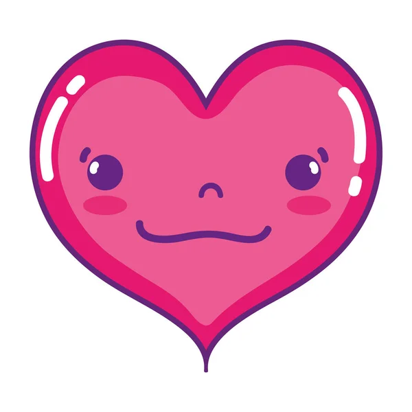 Kawaii Corazón Curioso Lindo Vector Amor Ilustración — Archivo Imágenes Vectoriales