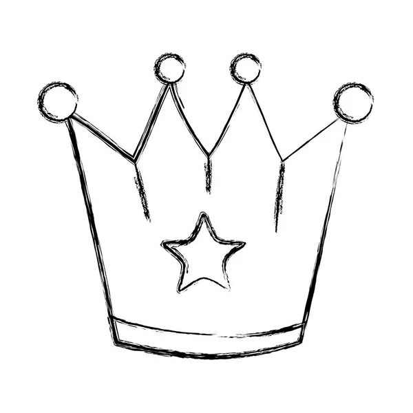 Grunge Metall Crown Objekt Med Stjärnor Design Vektorillustration — Stock vektor