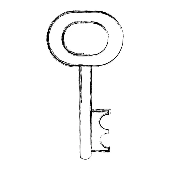 Grunge Schlüssel Zugriffsschutz Objektstil Vektor Illustration — Stockvektor