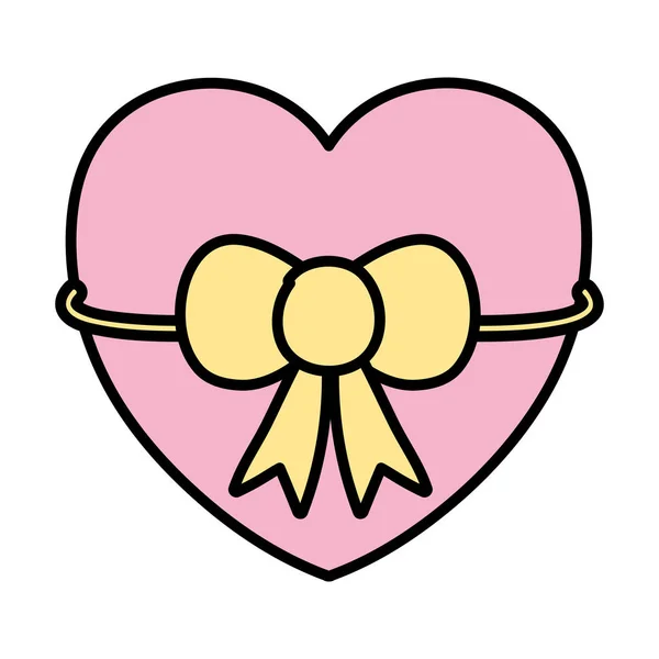 Χρώμα Ομορφιά Καρδιά Κορδέλα Τόξο Διακόσμηση Διανυσματικά Εικονογράφηση — Διανυσματικό Αρχείο