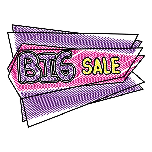 Doodle Sale Special Store Label Style Vector Illustration — Stock Vector