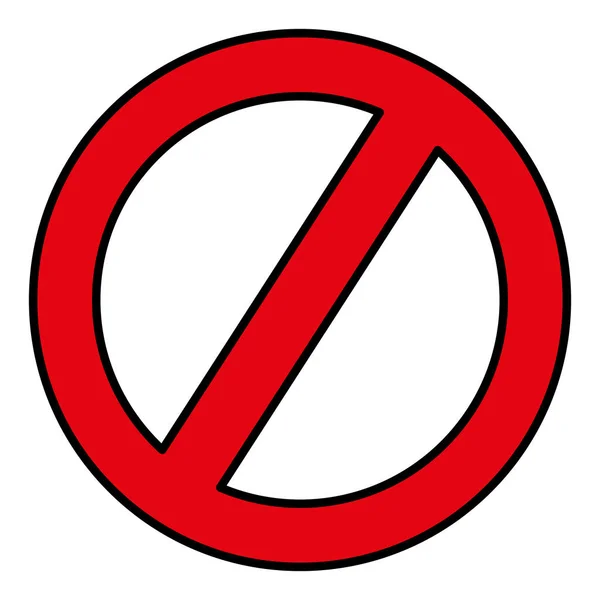 Χρώμα Κύκλο Απαγορευμένο Προειδοποίηση Σύμβολο Διανυσματικά Εικονογράφηση — Διανυσματικό Αρχείο