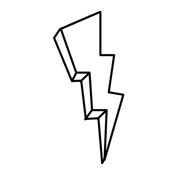 Line Art Thunder Väder Elektrisk Spänning Vektorillustration — Stock vektor