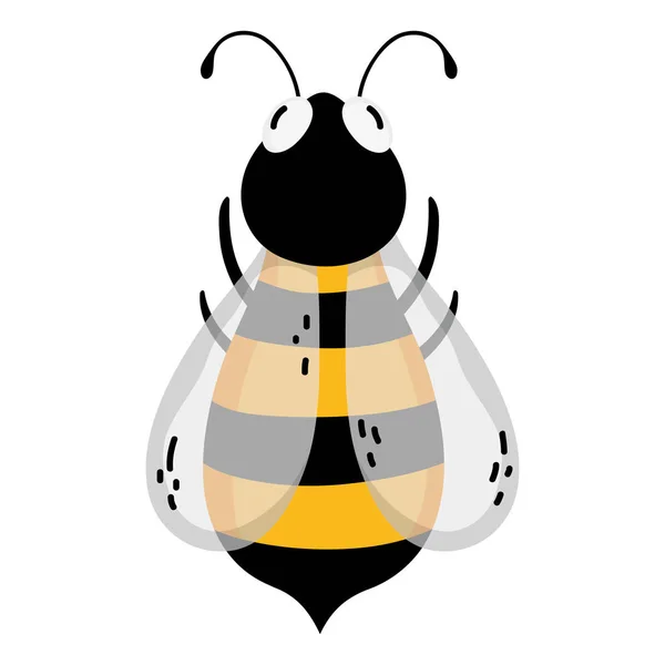 かわいいミツバチの自然昆虫動物のベクトル図 — ストックベクタ