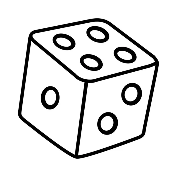 Line Casino Dice Kub Game Addiction Vektorillustration — Stock vektor
