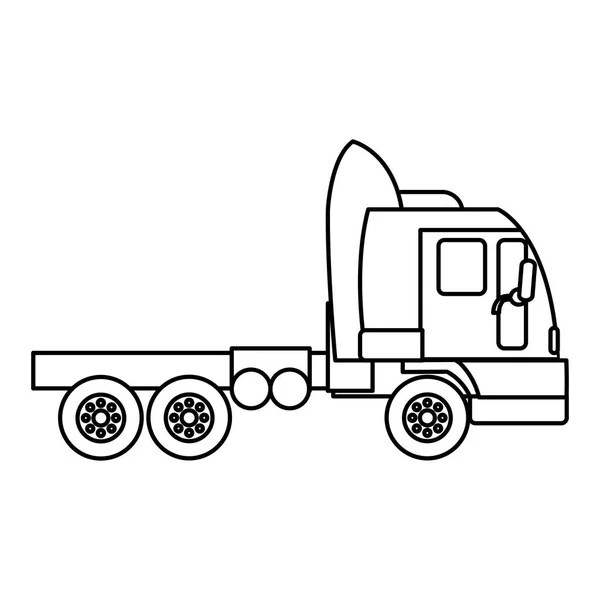 Linie Seite Lkw Transport Service Fahrzeug Vektor Illustration — Stockvektor