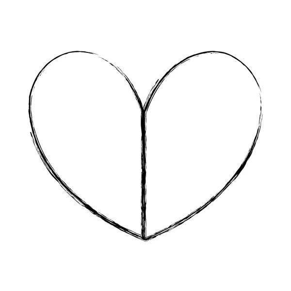 Grunge Beauty Heart Love Symbol Design Vector Illustration — Stock Vector