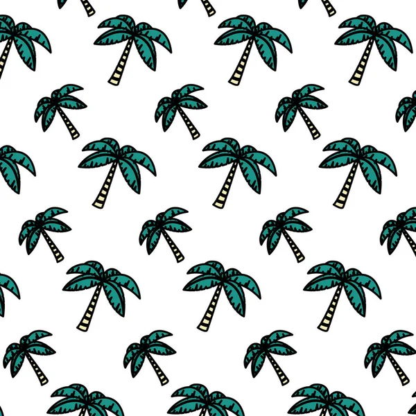 Renk Tropikal Palmiye Ağaç Arka Plan Vektör Çizim Yaprak — Stok Vektör
