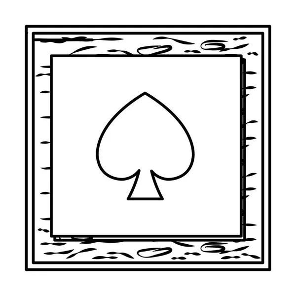Line Framework Pikes Card Casino Style Vector Illustration — Stock Vector