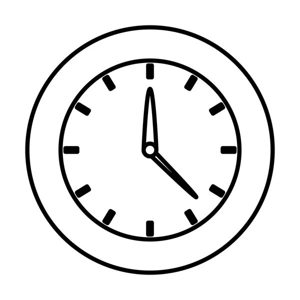 Linie Kreis Uhr Zeit Objekt Design Vektor Illustration — Stockvektor