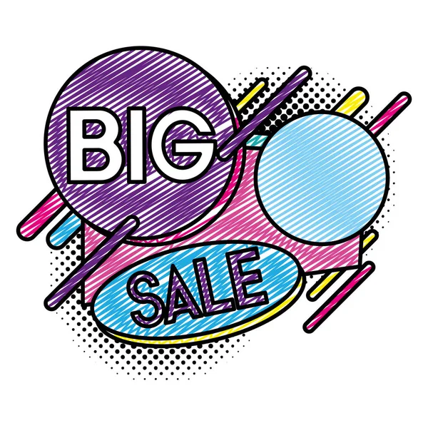 Doodle Big Sale Promotion Offer Discount Vector Illustration — Stock Vector