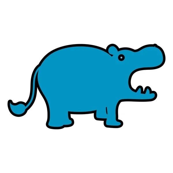 Safari Dzikich Zwierząt Wektor Ilustracja Kolor Hipopotam — Wektor stockowy