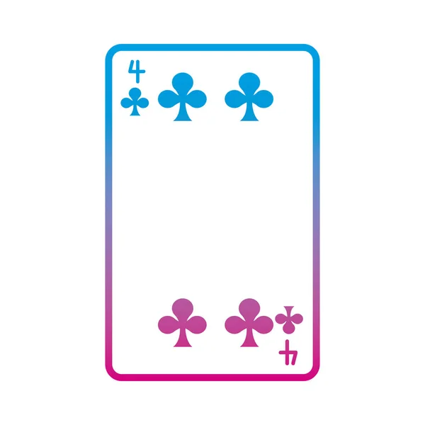 縮退ライン クローバー カジノ カード ゲーム ベクトル イラスト — ストックベクタ