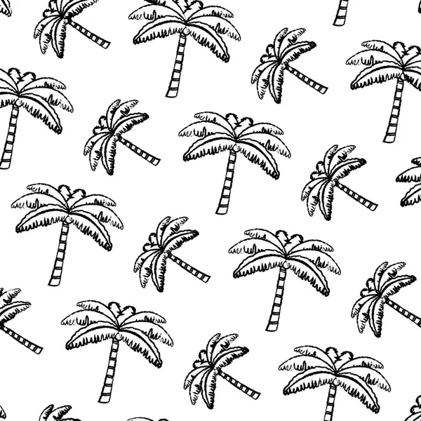 Grunge Tropical Palma Natureza Árvore Fundo Vetor Ilustração — Vetor de Stock