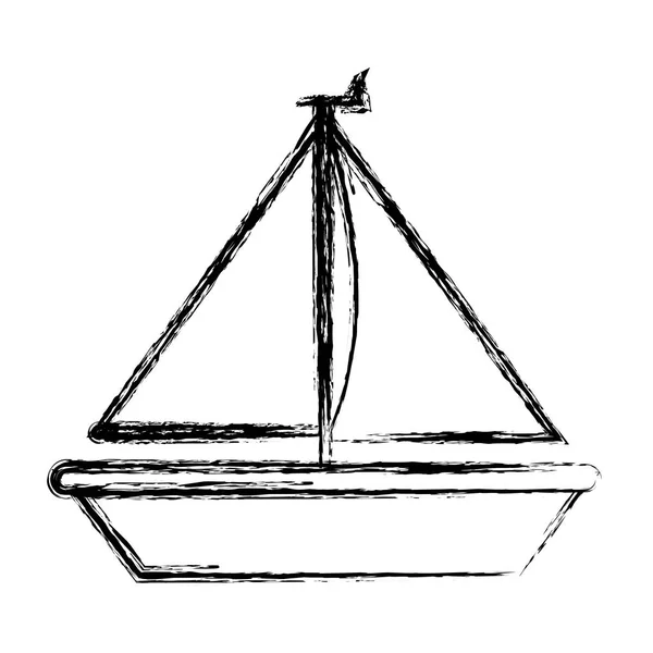 Grunge Ahşap Gemi Taşıma Tarzı Deniz Vektör Çizim — Stok Vektör