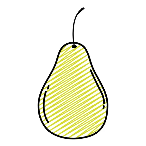 Doodle Köstliche Birne Gesund Vitamin Obst Vektor Illustration — Stockvektor