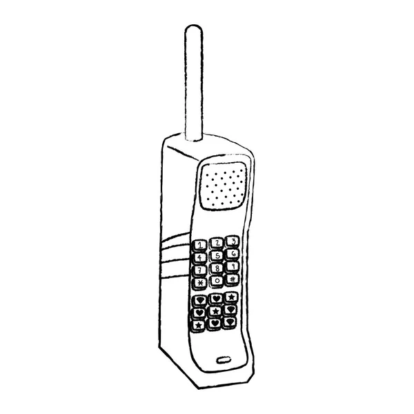 Grunge Telephone Call Fashion Communication Technology Vector Illustration — Stock Vector