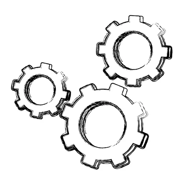 Grunge Industrie Engrenages Ingénierie Technologie Processus Vectoriel Illustration — Image vectorielle