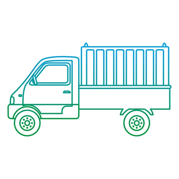 Degraded Line Delivery Truck Container Transport Service Vector Illustration — Stock Vector