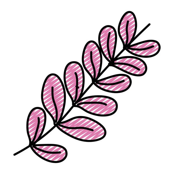 Symbol Natürliche Zweig Blätter Pflanze Stil Vektor Illustration — Stockvektor