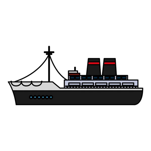 Illustration Vectorielle Style Transport Maritime Navire Luxe Couleur — Image vectorielle