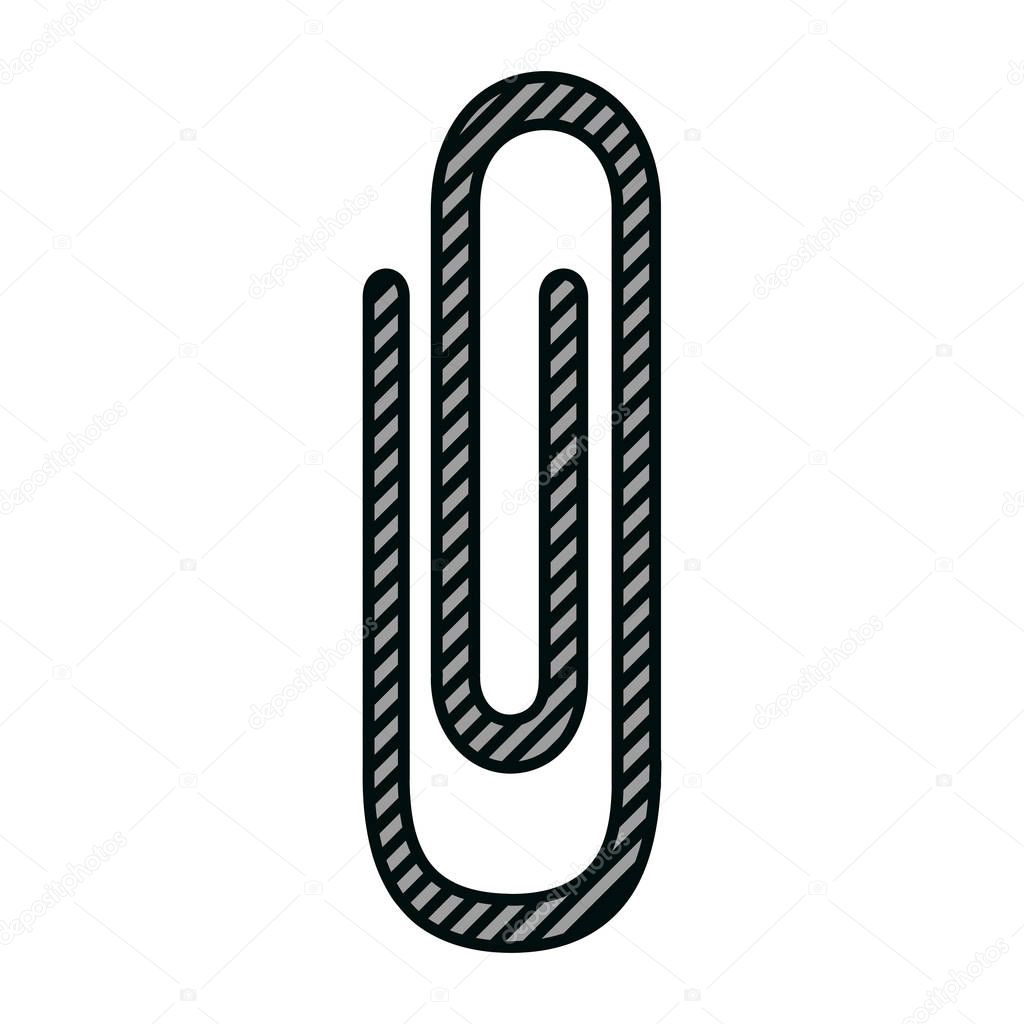 metal paperclip icon object to document vector illustration