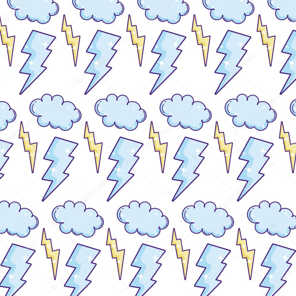 thunders storm and cloud weather background vector illustration