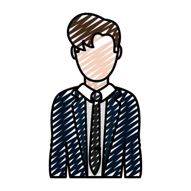 Doodle şirin adamla şık giysileriyle tasarlamak vektör