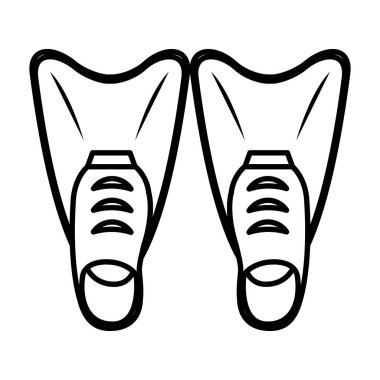 satır fin sualtı dalgıç spor nesne vektör çizim