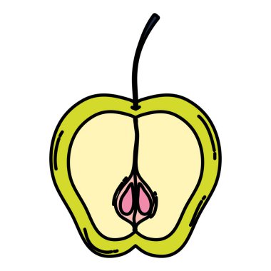 renk lezzetli taze elma organik meyve vektör çizim