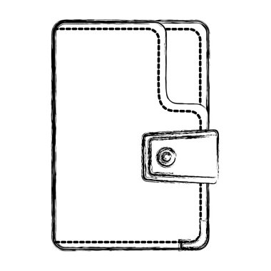 Grunge moda cüzdan tekstil aksesuar stil vektör çizim