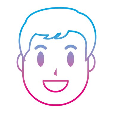 satır mutlu adam kafa saç modeli tasarım vektör çizim ile bozulmuş