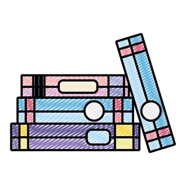 Doodle yakın kitap açık yönetim kurulu eğitim tarzı vektör çizim