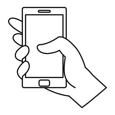 satırı el ile smartphone teknoloji iletişim tasarlamak vektör