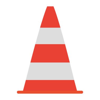 trafik koni uyarı dikkat işareti illüstrasyon vektör