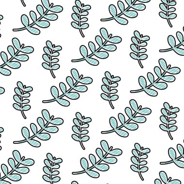 tropikal şube egzotik bitki arka plan vektör çizim doodle