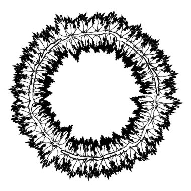 Grunge daire doğal tropikal tarzı vektör çizim bırakır