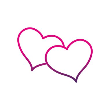 satır kalpler birlikte sevgi ve romantik sembol illüstrasyon vektör