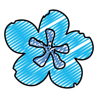 Doodle güzellik tropikal çiçek yaprakları stil vektör çizim ile