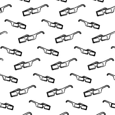 Grunge 3d gözlük sinema eğlence arka plan vektör çizim