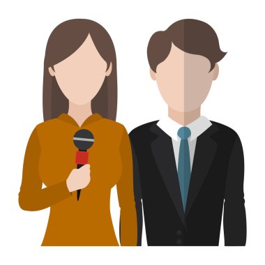 profesyonel kadın ve adam ortağı gazetecilere illüstrasyon vektör