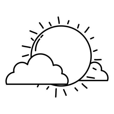 satır Parlatıcı sun ray bulutlar hava vektör çizim ile